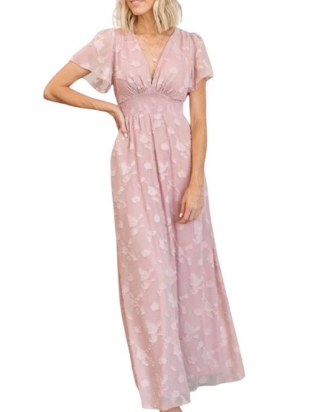 Baltic Born Dusty Blush Floral Maxi Dress